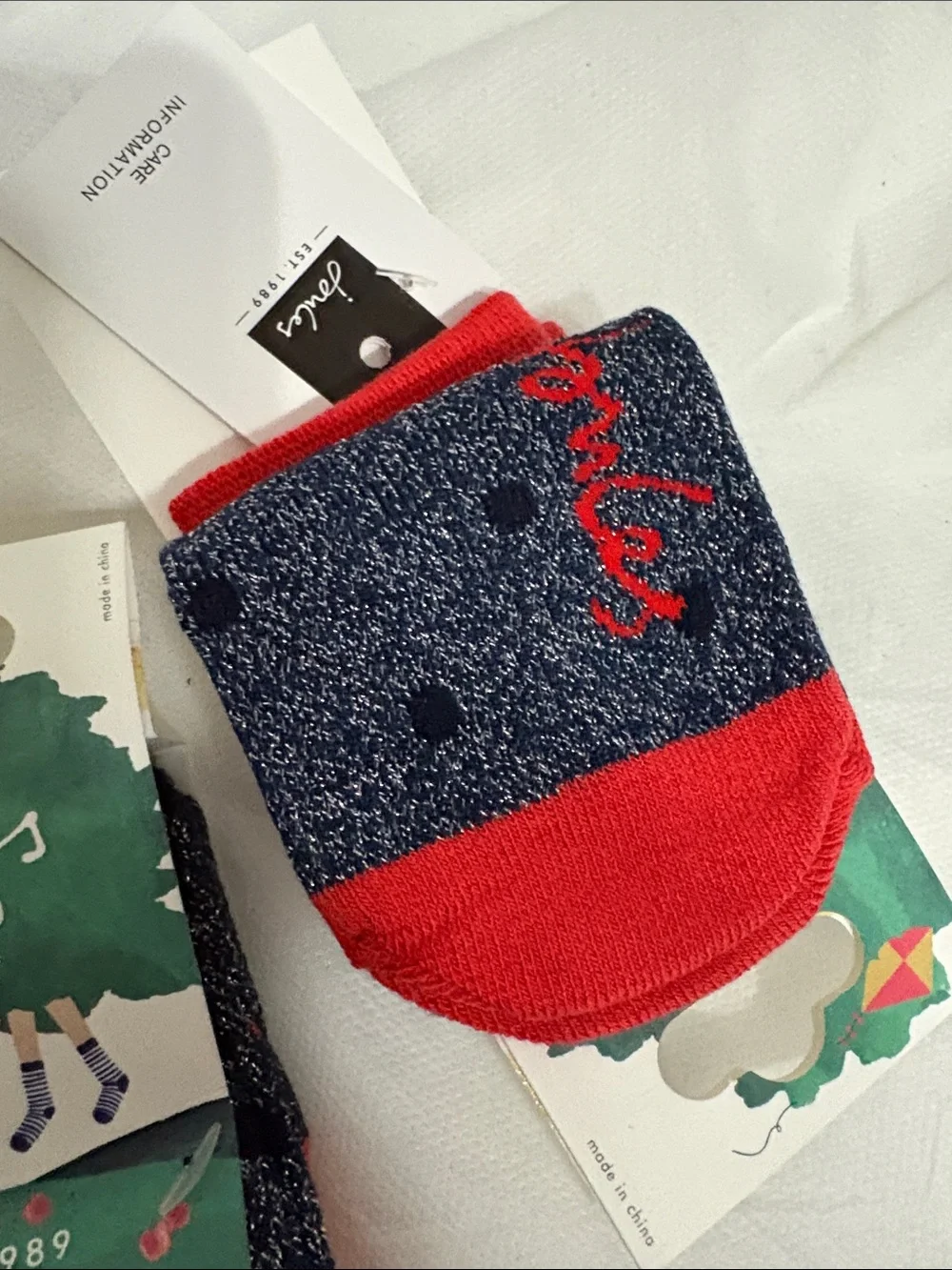 Joules Kids Bamboo Socks size 6-8 NWT 2 pairs